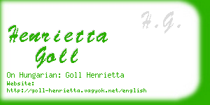 henrietta goll business card